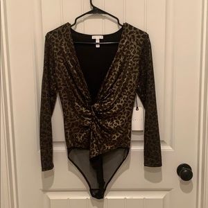 Leith plunge neck bodysuit